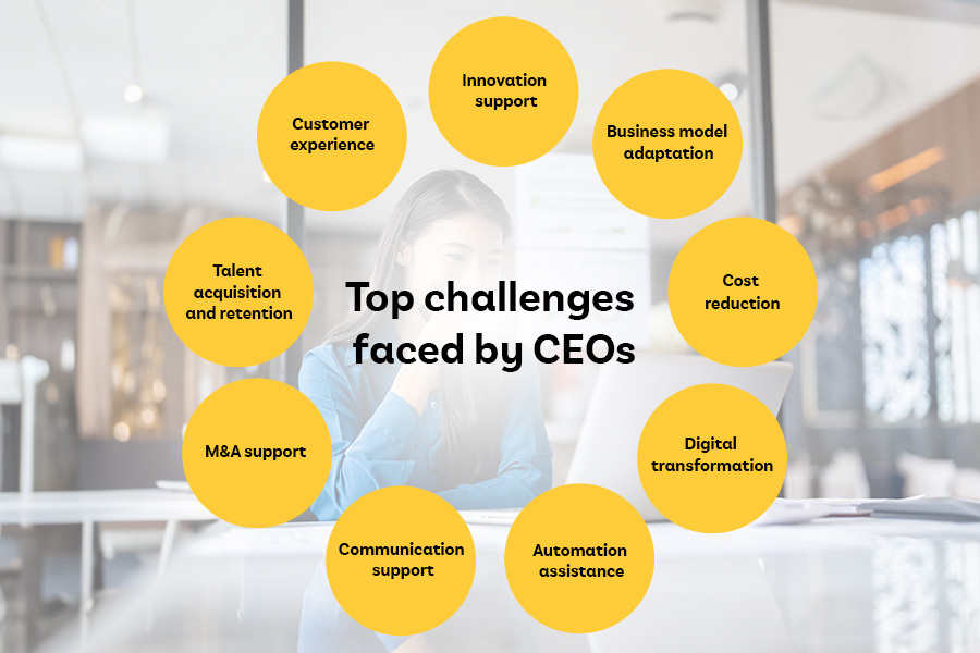 info-graphic of the Top Challenges faced by CEOs