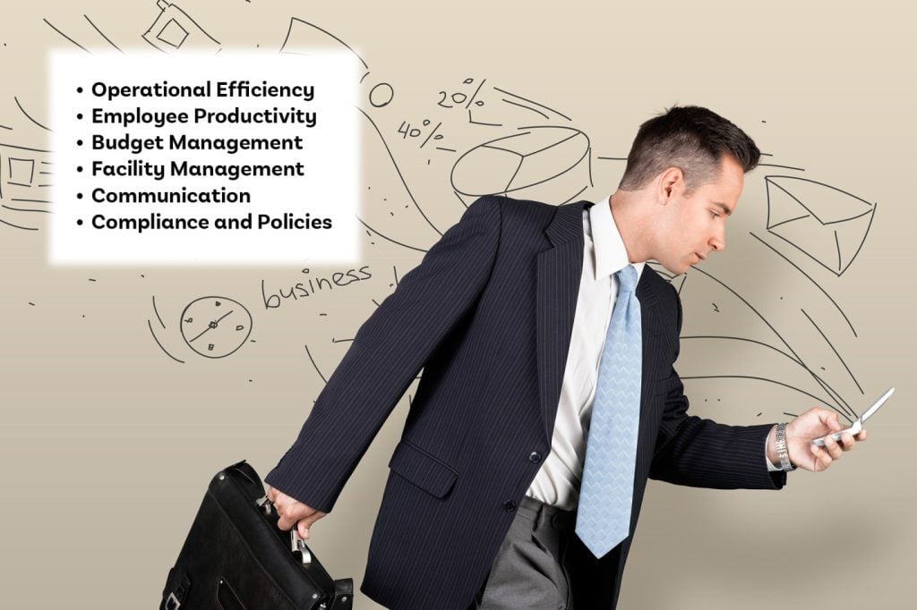 busy business professional carrying a briefcase and looking at his phone